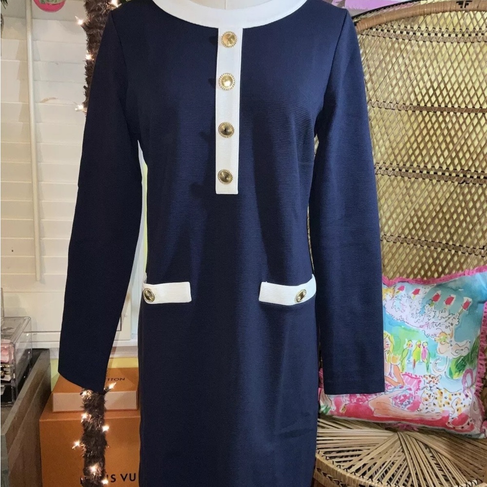 Lilly Pulitzer NWT Kennedy Classic Shift Dress True Navy $198 Size M,L,XL - Picture 15 of 15